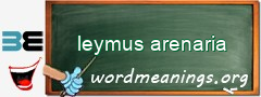 WordMeaning blackboard for leymus arenaria